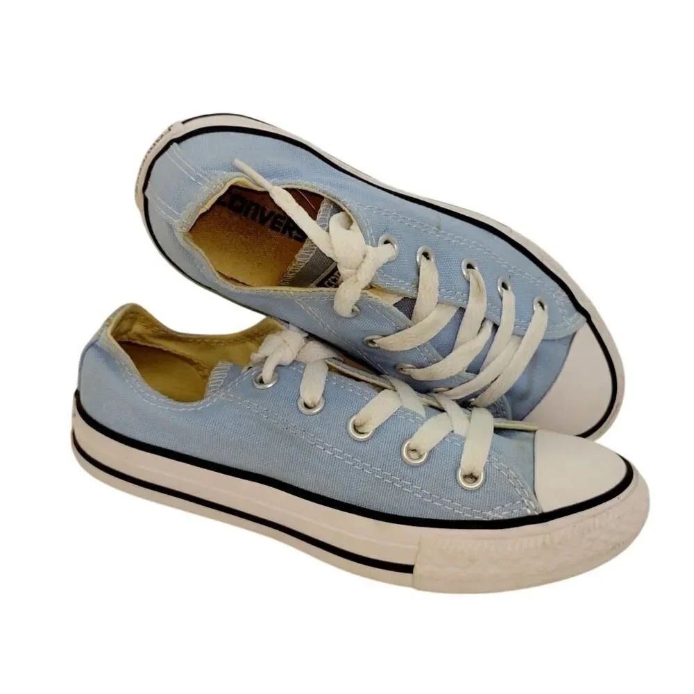 Converse All Star Girls Light Blue Low Top Sneakers - Size 13
